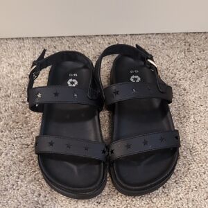 Girls Gap Black Leather Sandals